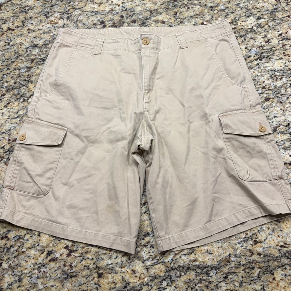 The North Face Mens Khaki Tan Cotton Twill Cargo Shorts Size 38 Regular ws